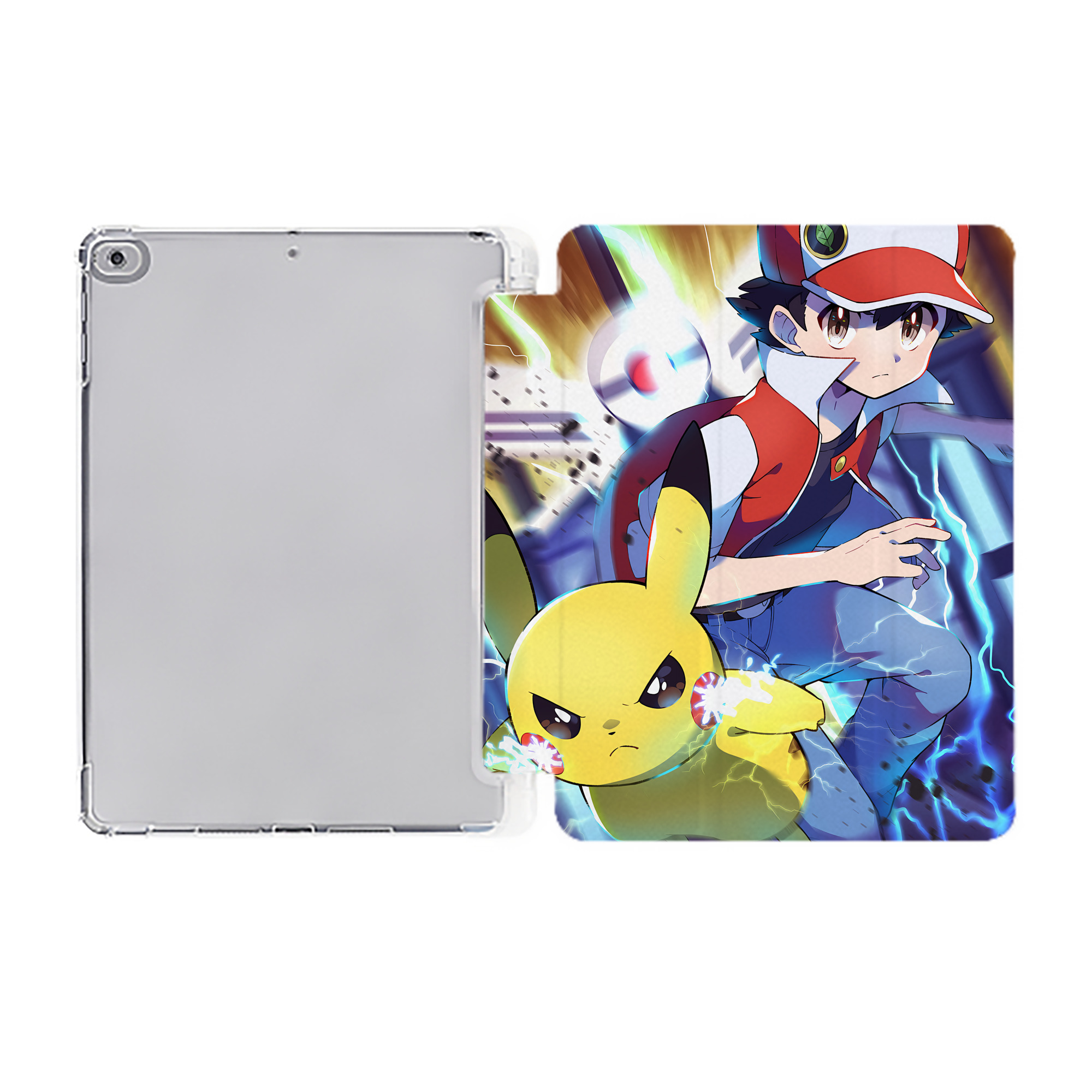 （画像用） ポケットモンスター Pokémon IPad ケース ペン収納付き 三つ折りスタンド PUレザー×シリコン 対応機種9.5/10.5/10.9インチ